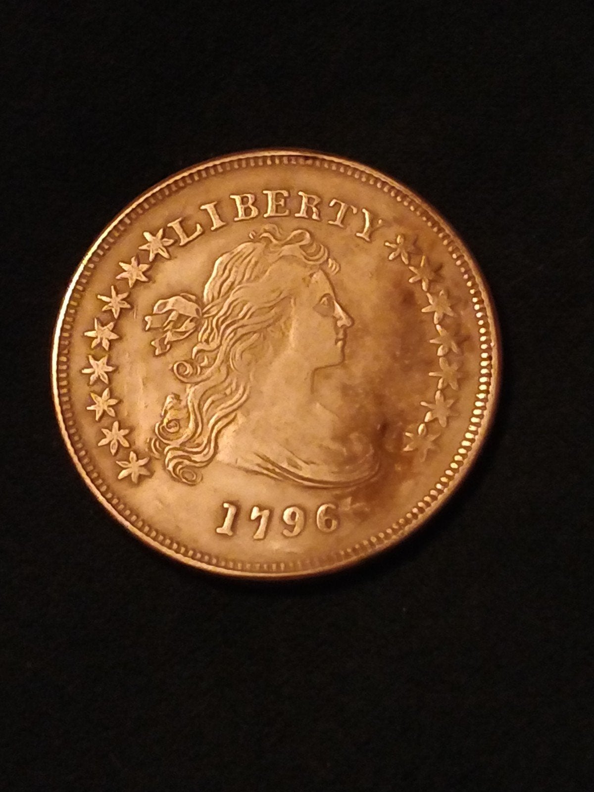 Replica zilverkleurige munt 1796 Liberty, Ophalen of Verzenden, Noord-Amerika, Losse munt, Zilver