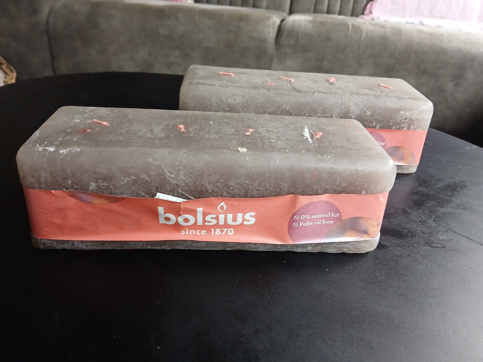 2x Bolsius kaarsen - 5 euro per stuk!, Overige merken, Ophalen of Verzenden, Grijs, Kaars