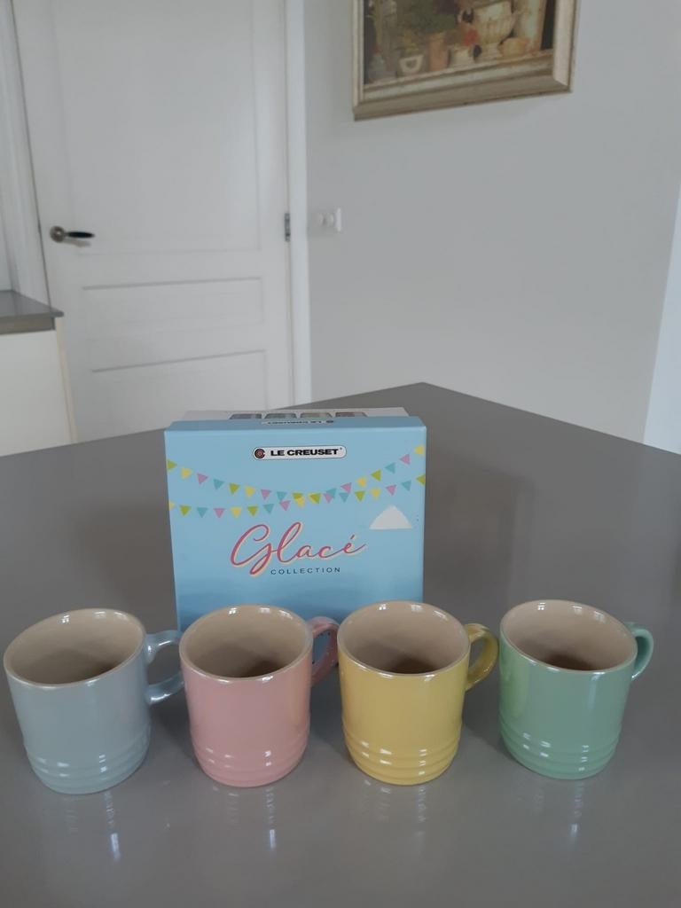 Le Creuset Glace Collection Espressokopjes Pastel Parelmoer, Ophalen of Verzenden, Nieuw, Overige stijlen, Kop(pen) en/of Schotel(s)