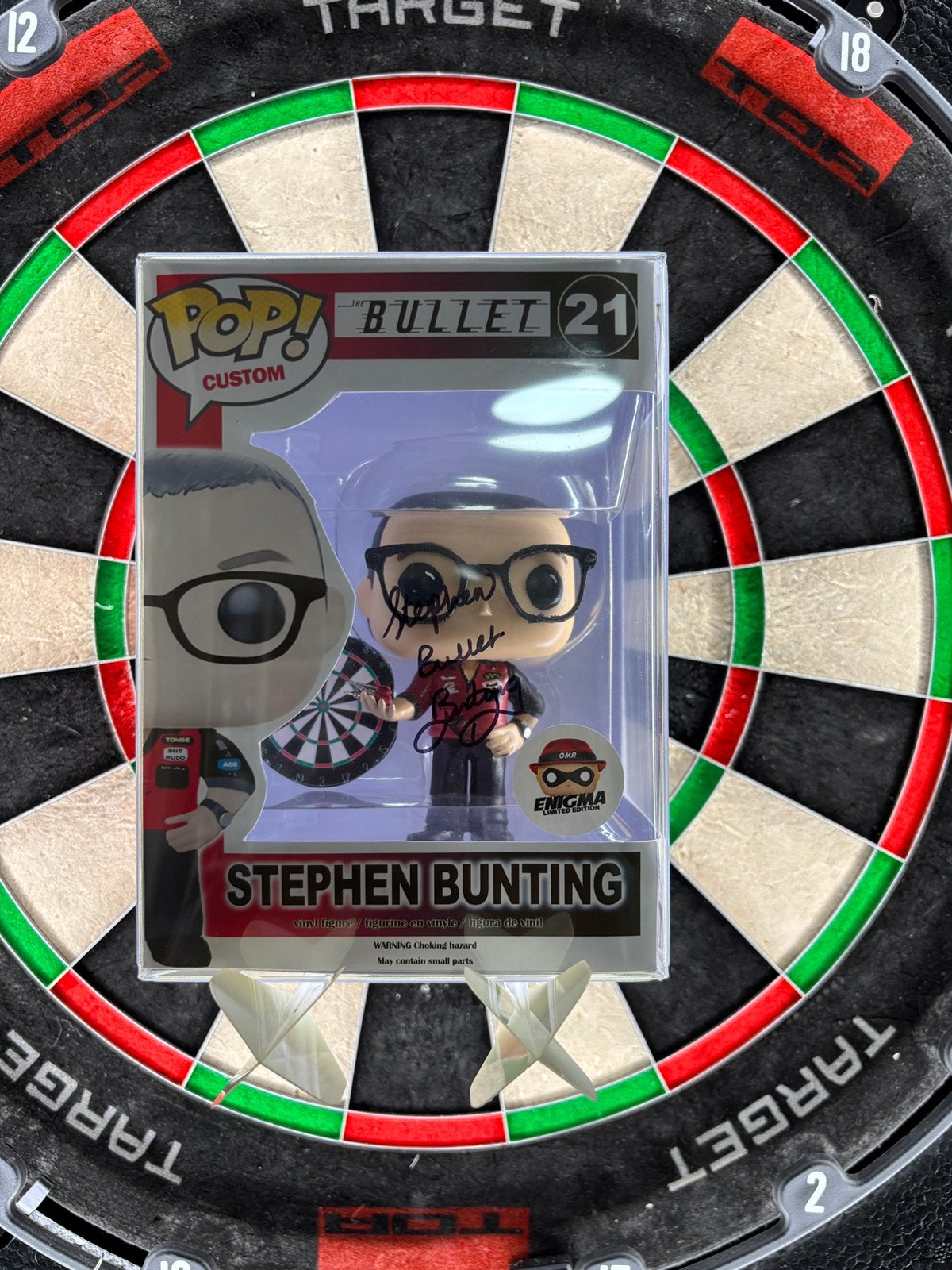 Gesigneerde Custom Funko Pop! Steven Bunting (Darter), Ophalen of Verzenden, Zo goed als nieuw