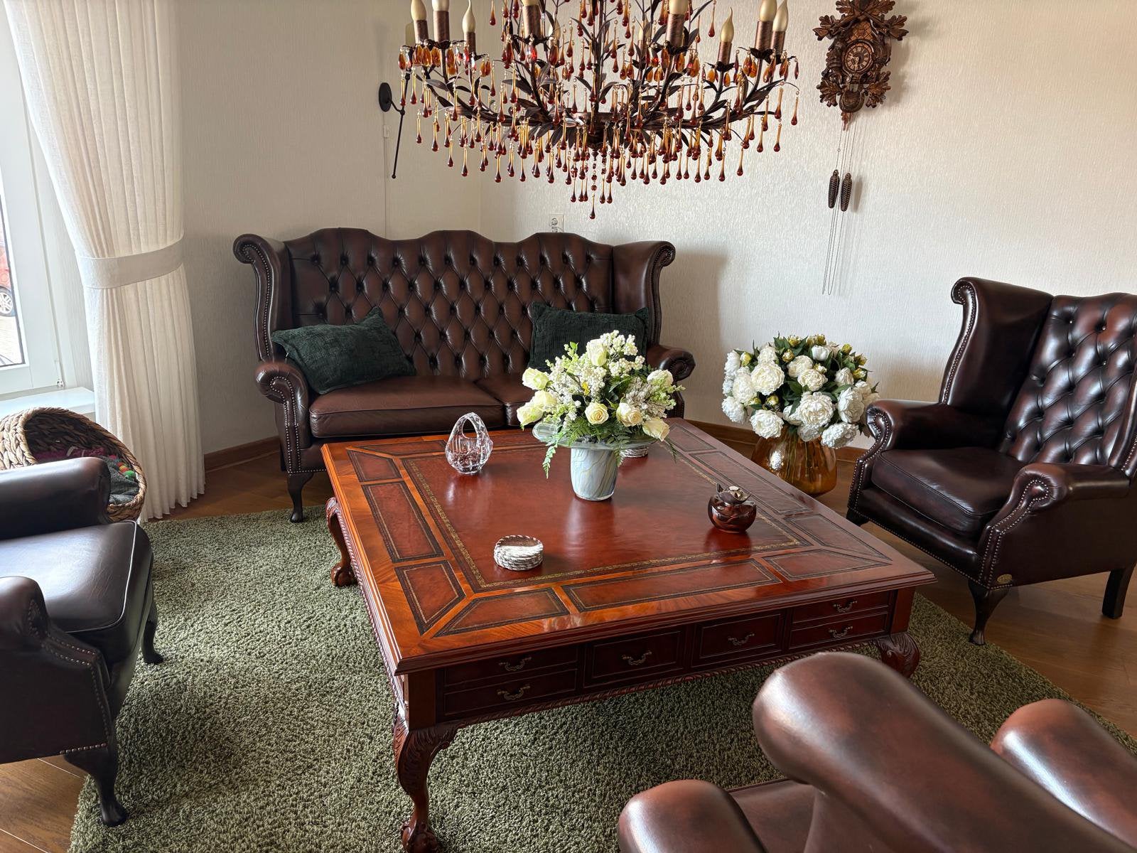 Chesterfield salon tafel, Ophalen, Gebruikt, 100 tot 150 cm, 50 tot 100 cm