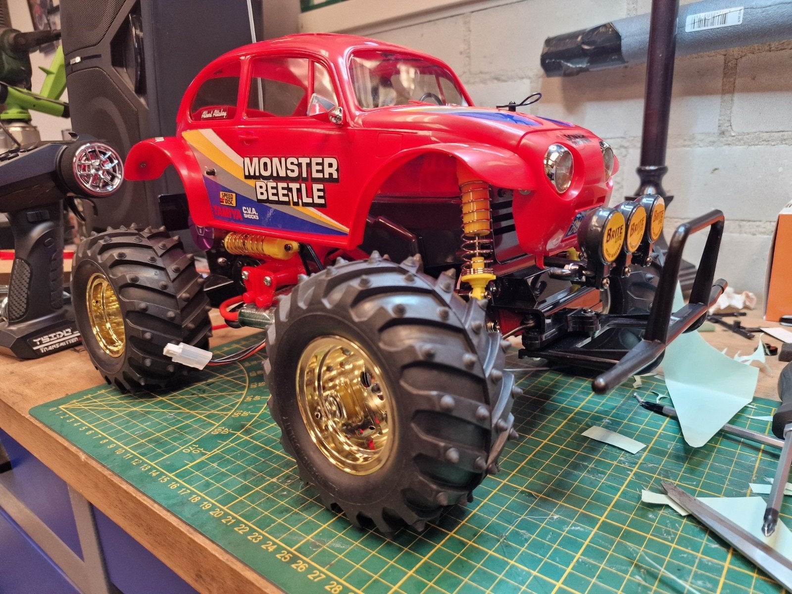Tamiya RC Monster Beetle - Compleet & Upgrade Set, Elektro, Gebruikt, Auto offroad, Ophalen of Verzenden