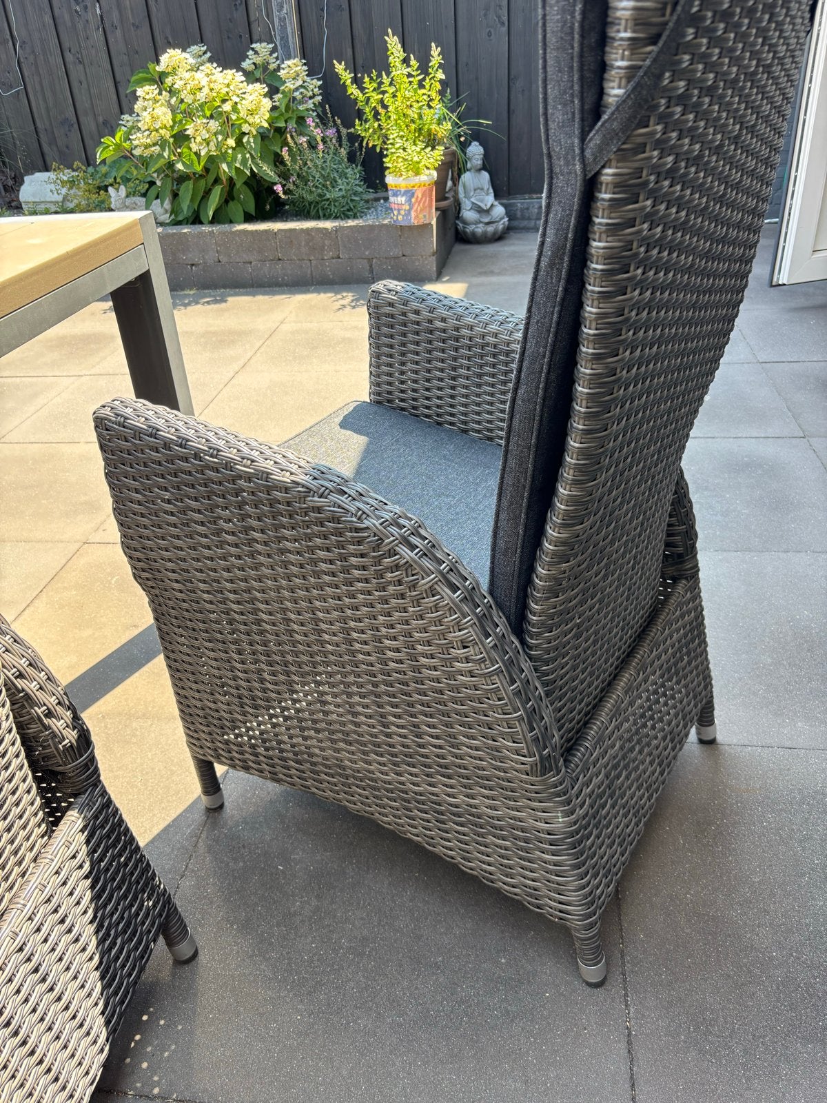6 Verstelbare Wicker Tuinstoelen met Kussens, Tuin en Terras, Tuinstoelen, Ophalen, Zo goed als nieuw, Wicker, Verstelbaar