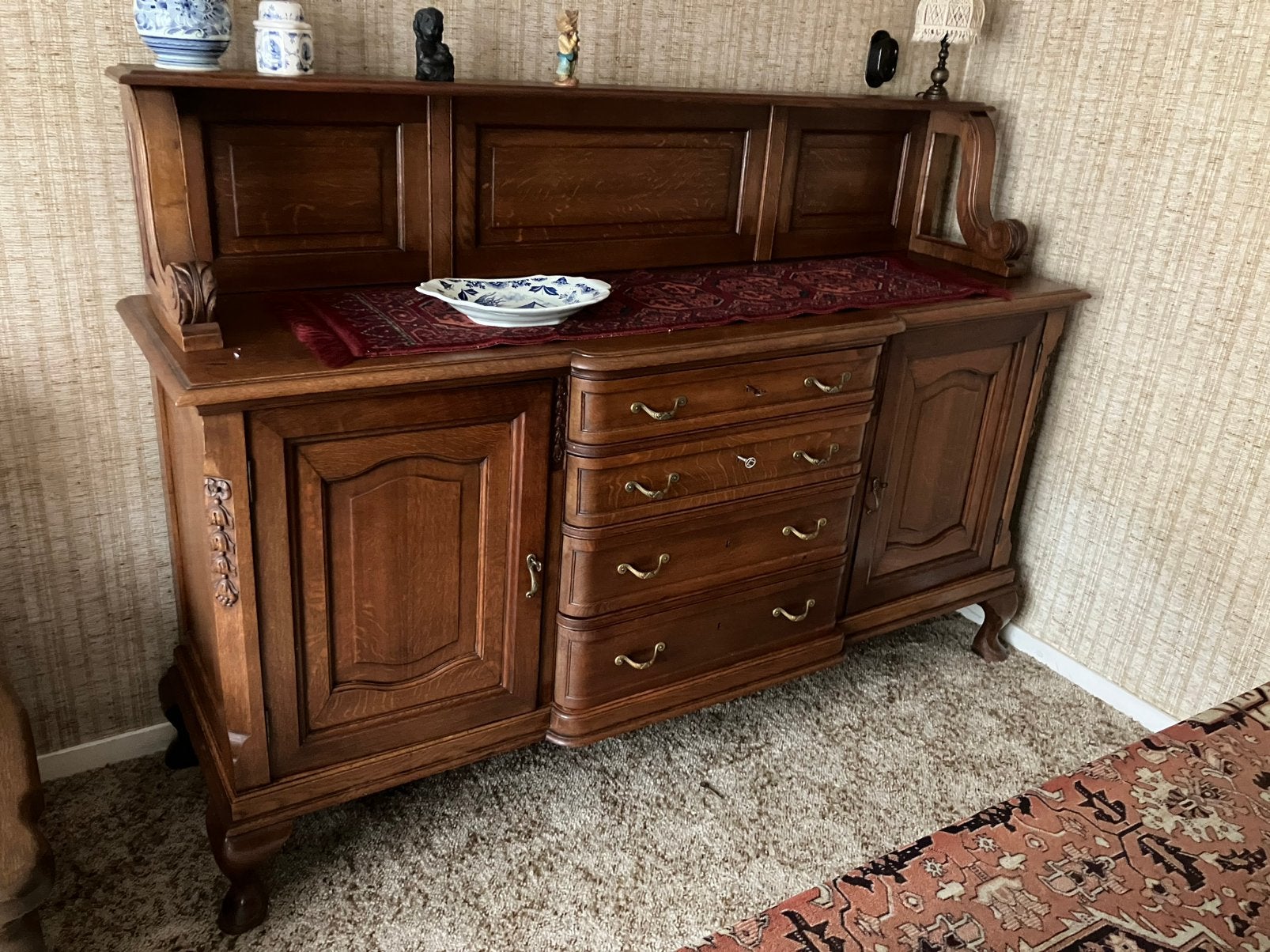 Klassieke eikenhouten dressoir., Ophalen, Zo goed als nieuw, 50 tot 75 cm, 200 cm of meer