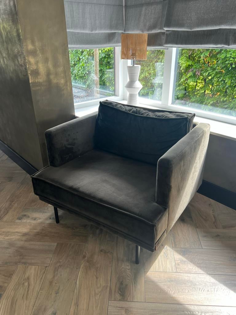Sissy-Boy Loveseat Stoel Donkergroen Fluweel, Overige kleuren, Ophalen of Verzenden, Zo goed als nieuw, Eén