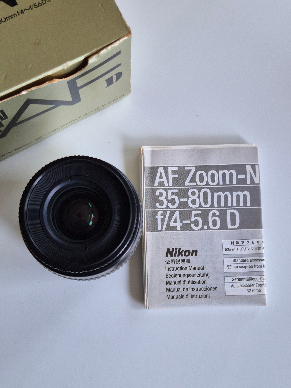 Nikon AF Nikkor 35-80mm f/4-5.6 D lens – Compleet in doos, Info@nikon.com, Nikon, Ophalen of Verzenden, Zo goed als nieuw