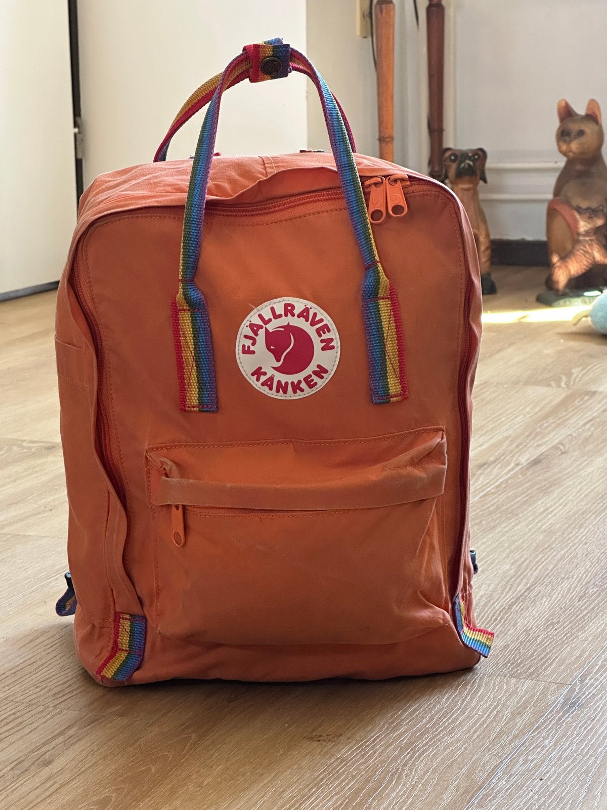 Fjällräven Kånken Rainbow Rugtas 16L - Oranje, Overige merken, Gebruikt, 25 tot 40 cm, Ophalen of Verzenden