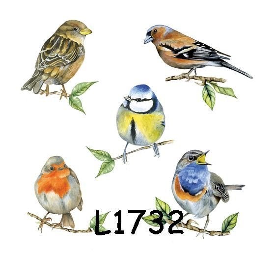 Servetten decoupage/bullet journal - vogels L1732, Verzenden, Nieuw