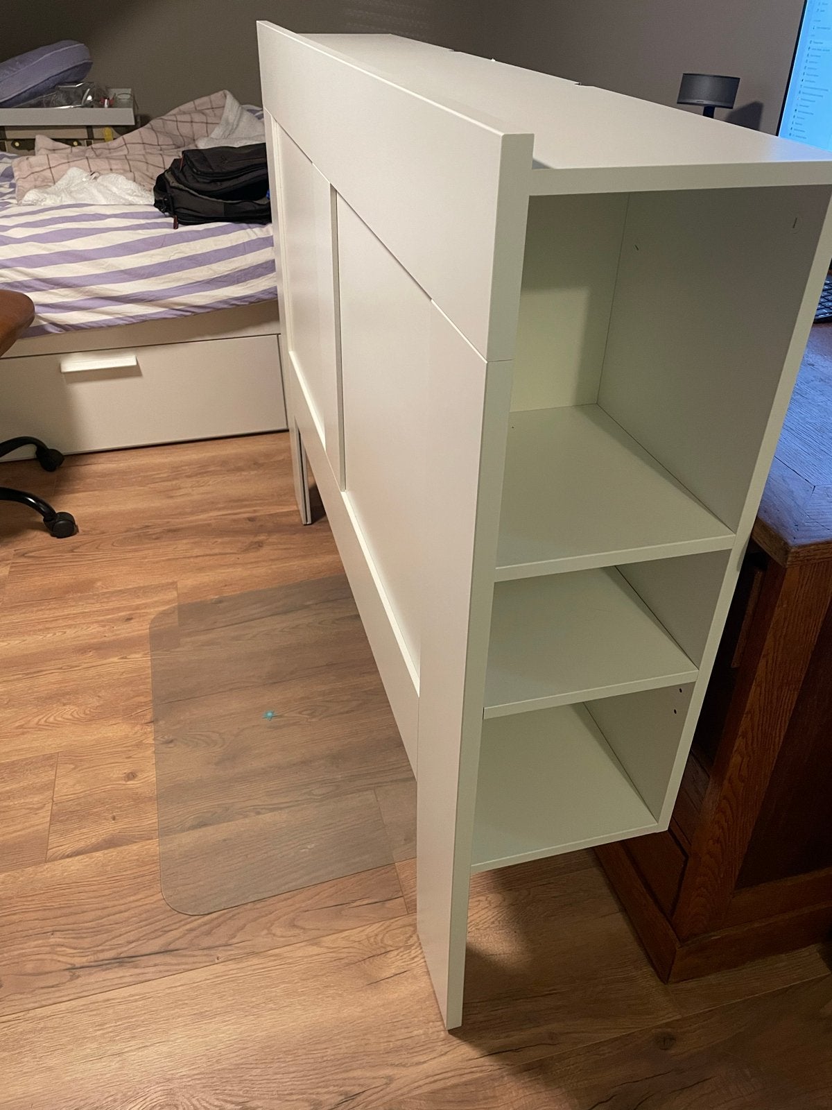 Ikea Brimnes hoofdeinde met opbergruimte, Ophalen, Wit, Tweepersoons, Zo goed als nieuw