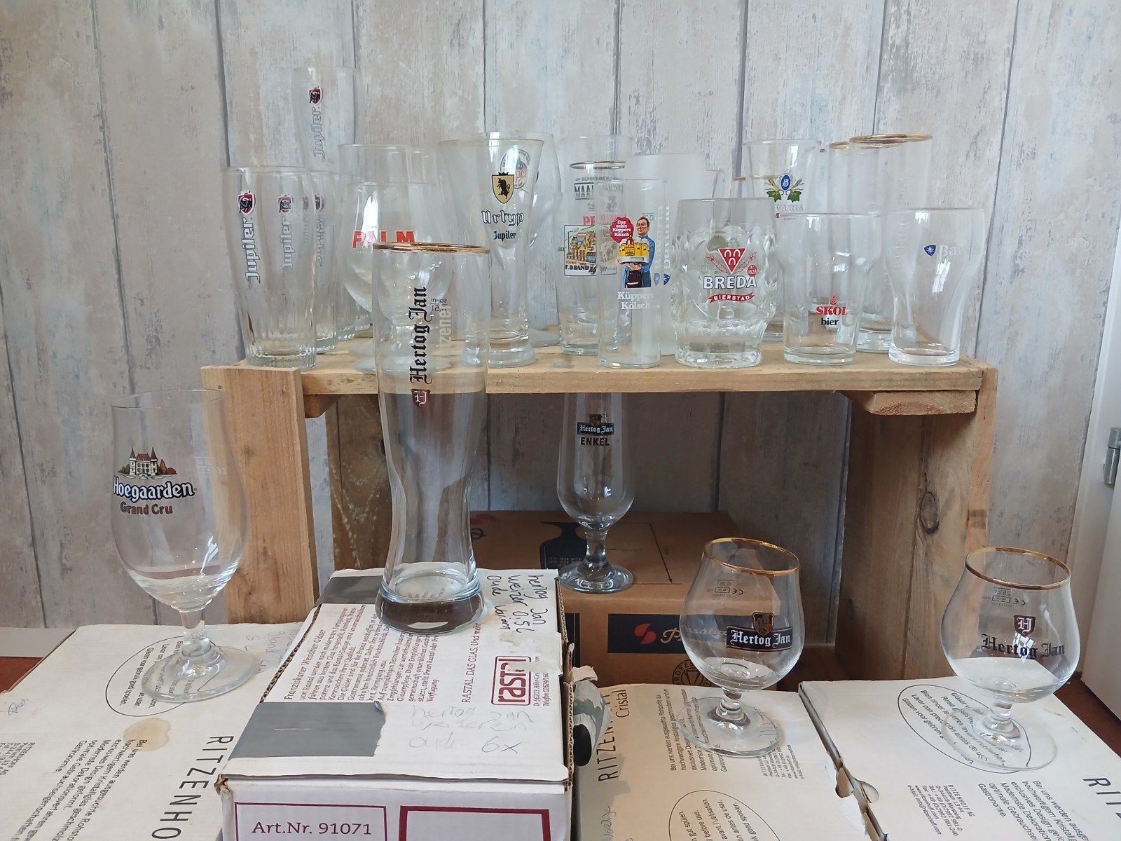 heel veel bierglazen diverse merken, Verzamelen, Ophalen, Glas of Glazen, Hertog Jan