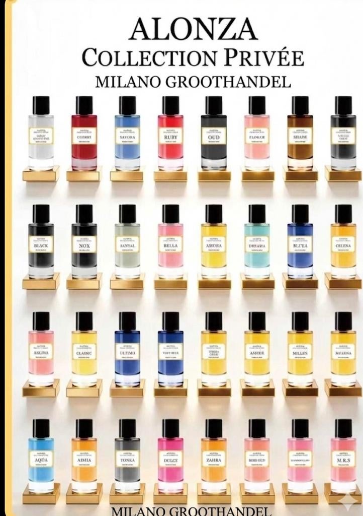 Alonza parfum 30 soorten, Milano Groothandel Leeuwarden, Alonza, Nieuw, Ophalen of Verzenden