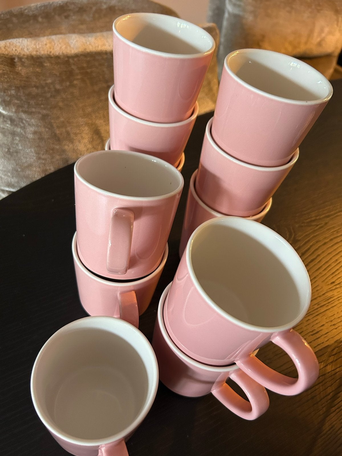 6 bekers en 5 mokken, roze, Sligro, Ophalen, Gebruikt, Overige merken, Keramiek