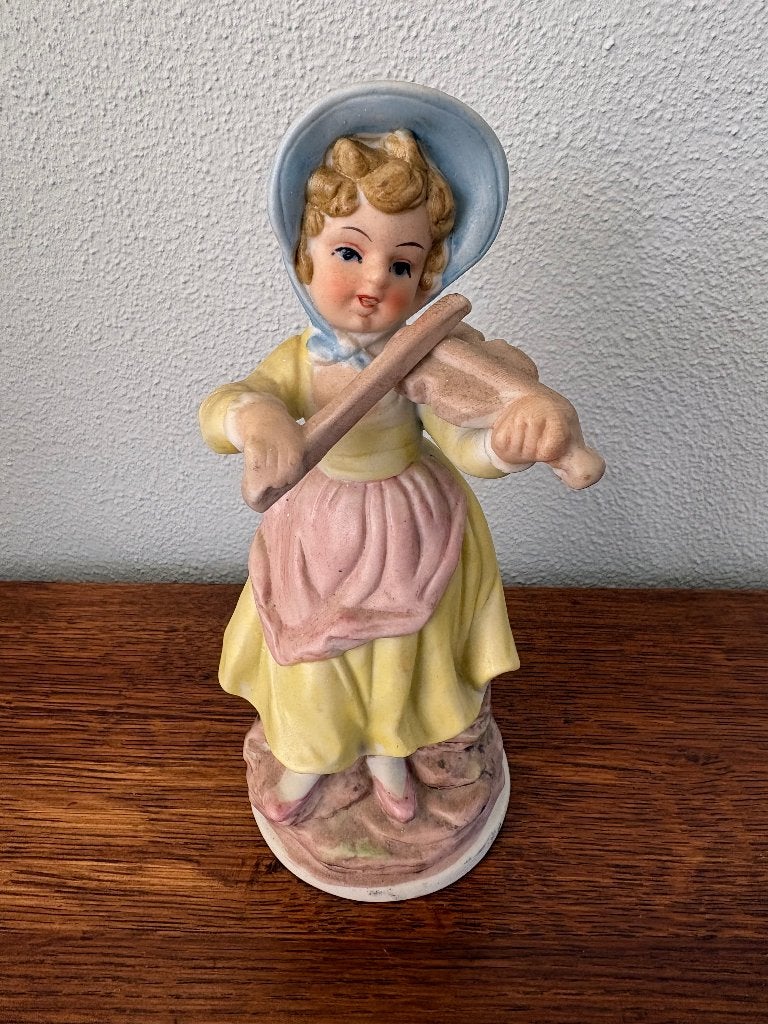 lief beeldje meisje met viool, Ophalen, Zo goed als nieuw, Mens