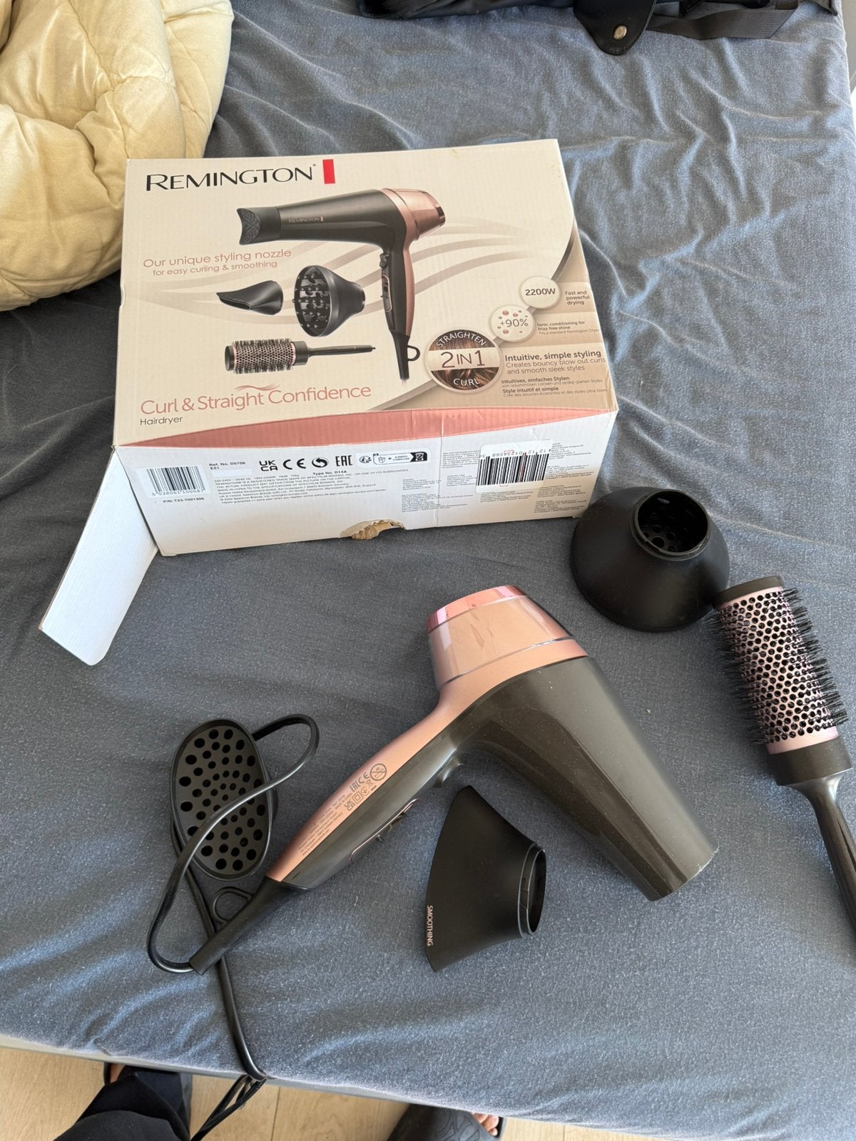 hair dryer open box unused with attachments, Ophalen
