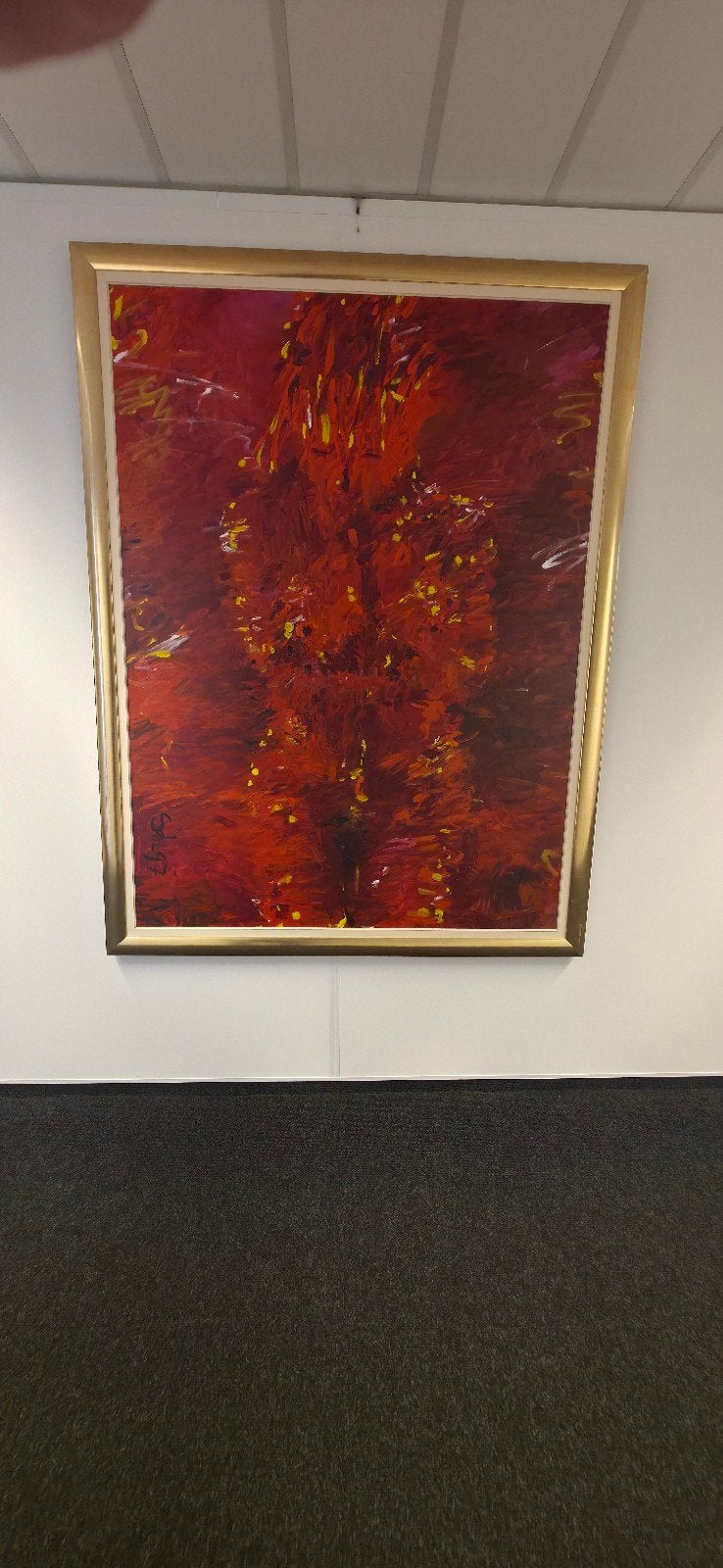 ​Groot statement piece: "Vrouw in Rood" (140 x 185 cm) incl., Ophalen