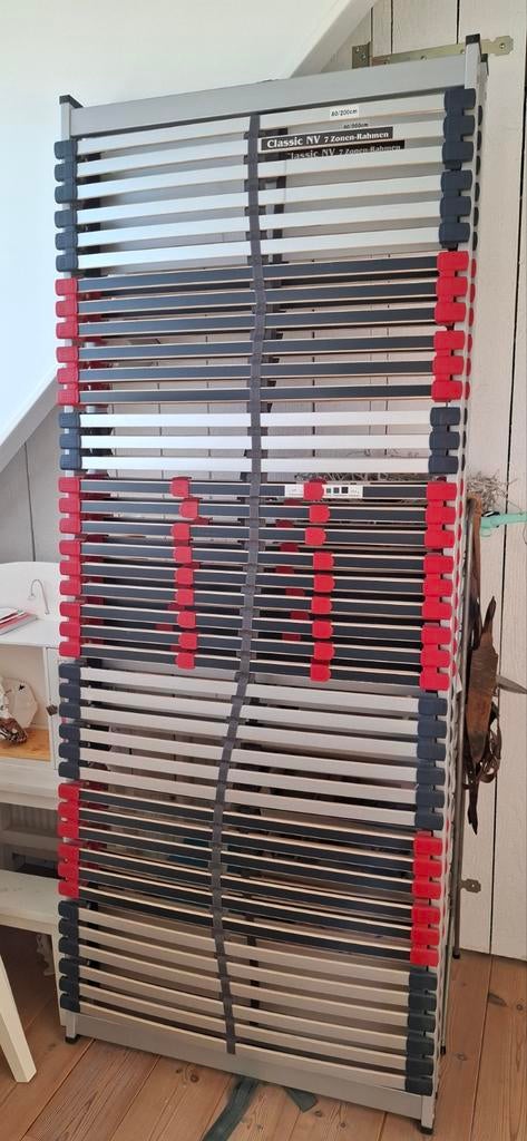 Lattenbodem twee keer, maat 80x200 t.e.a.b., Ophalen, Eenpersoons, 80 cm