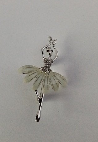 Broche ballerina met tutu, Verzenden, Nieuw, Wit, Overige materialen
