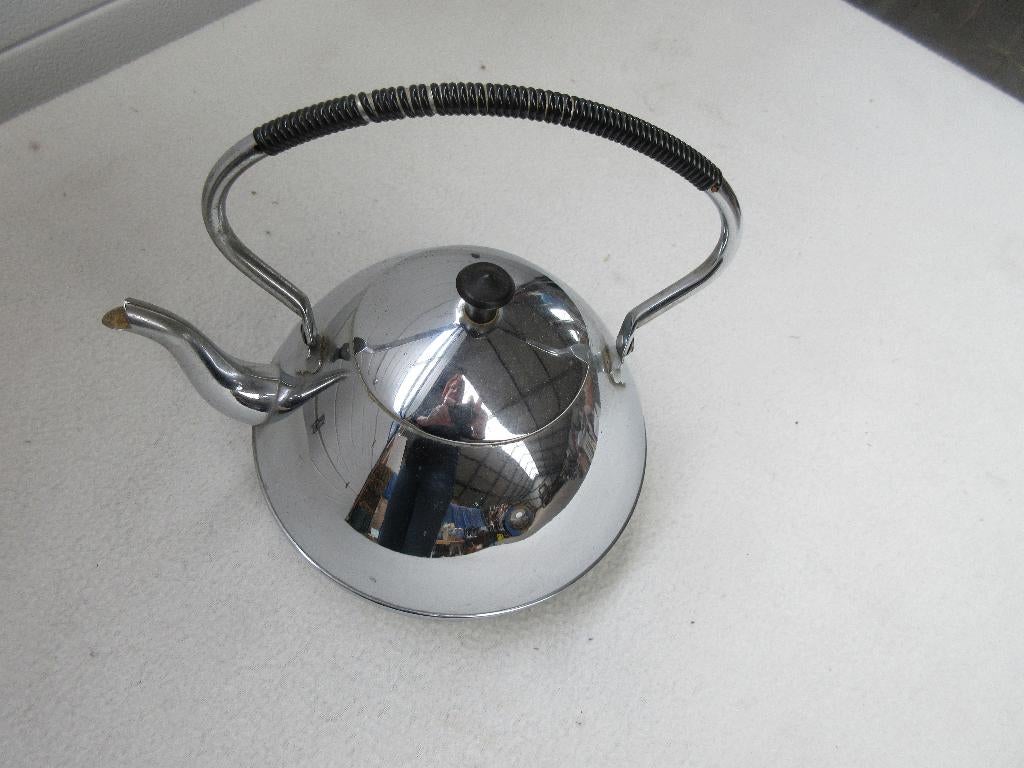 oude vintage haardketel / ketel chroom jaren 50-60, Verzamelen, Ophalen of Verzenden, Huis en Inrichting