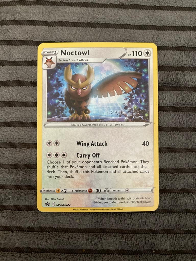 Pokémon Kaart: Noctowl SWSH027 - Zo goed als nieuw, Ophalen of Verzenden, Zo goed als nieuw, Losse kaart