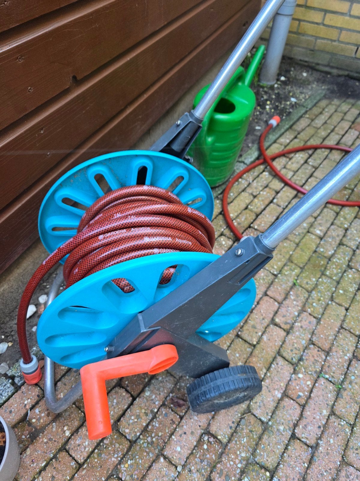 Gardena Tuinslanghaspel met slang, Tuin en Terras, Ophalen, Gebruikt, Tuinslanghaspel