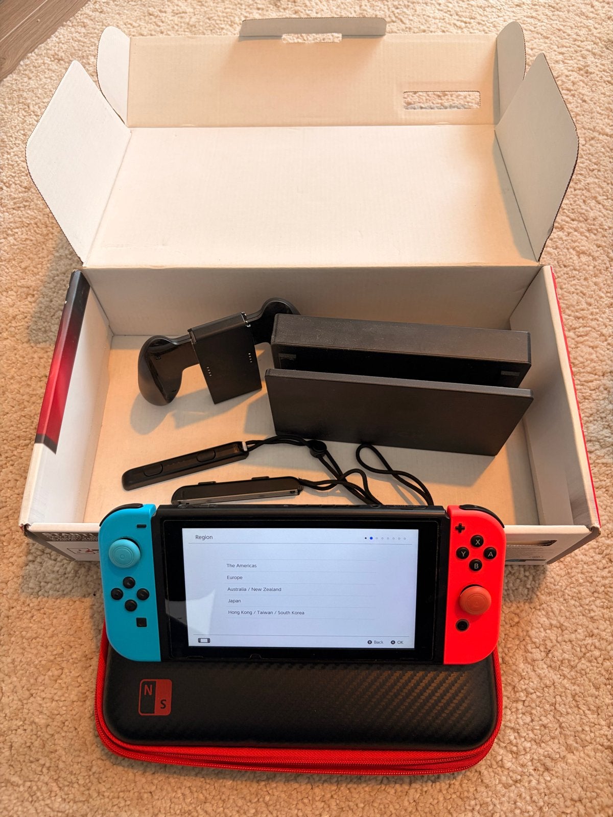 Nintendo Switch 1 met originele onderdelen, doos en hoes, Ophalen, Gebruikt, Met 2 controllers, Switch Original