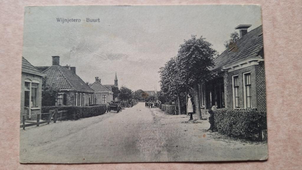 Oude ansichtkaart Wijnjeterp, Buurt, Verzamelen, Ansichtkaarten | Nederland, Ophalen of Verzenden, 1920 tot 1940