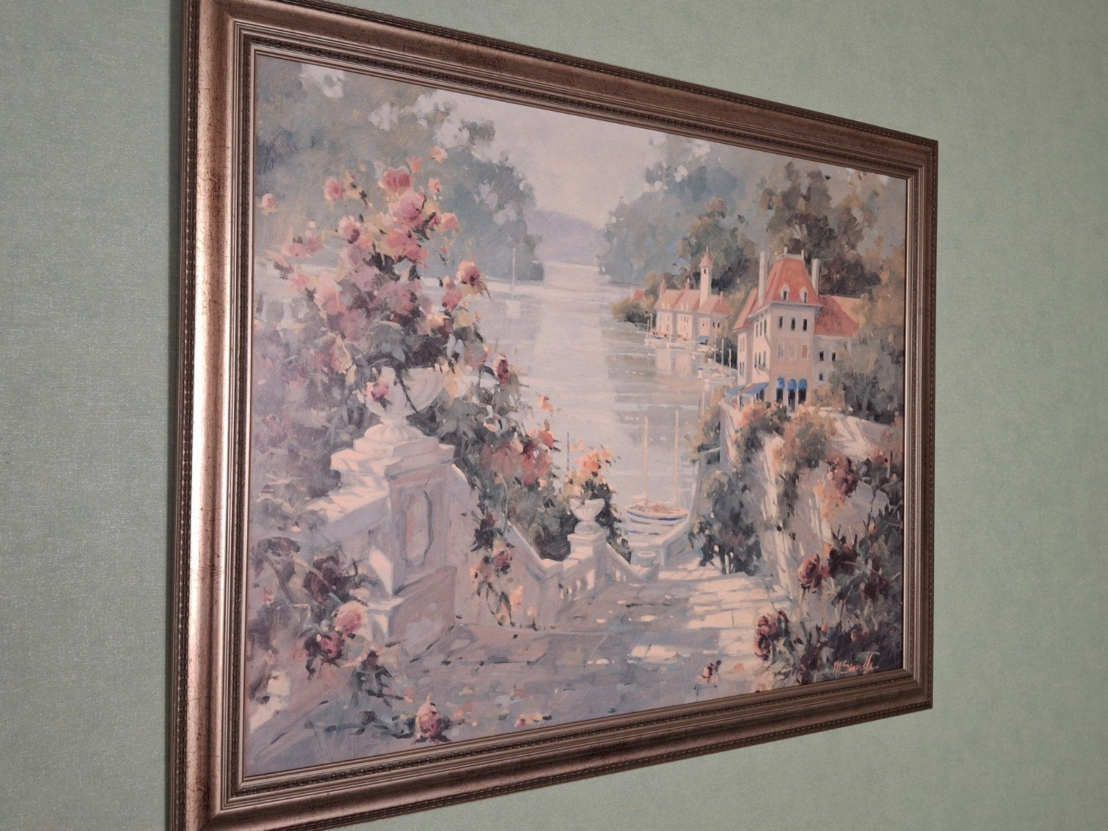Decoratieve afbeelding/plaat, 90x70 cm, in lijst, Huis en Inrichting, Ophalen, Gebruikt, 75 tot 100 cm, Foto of Poster
