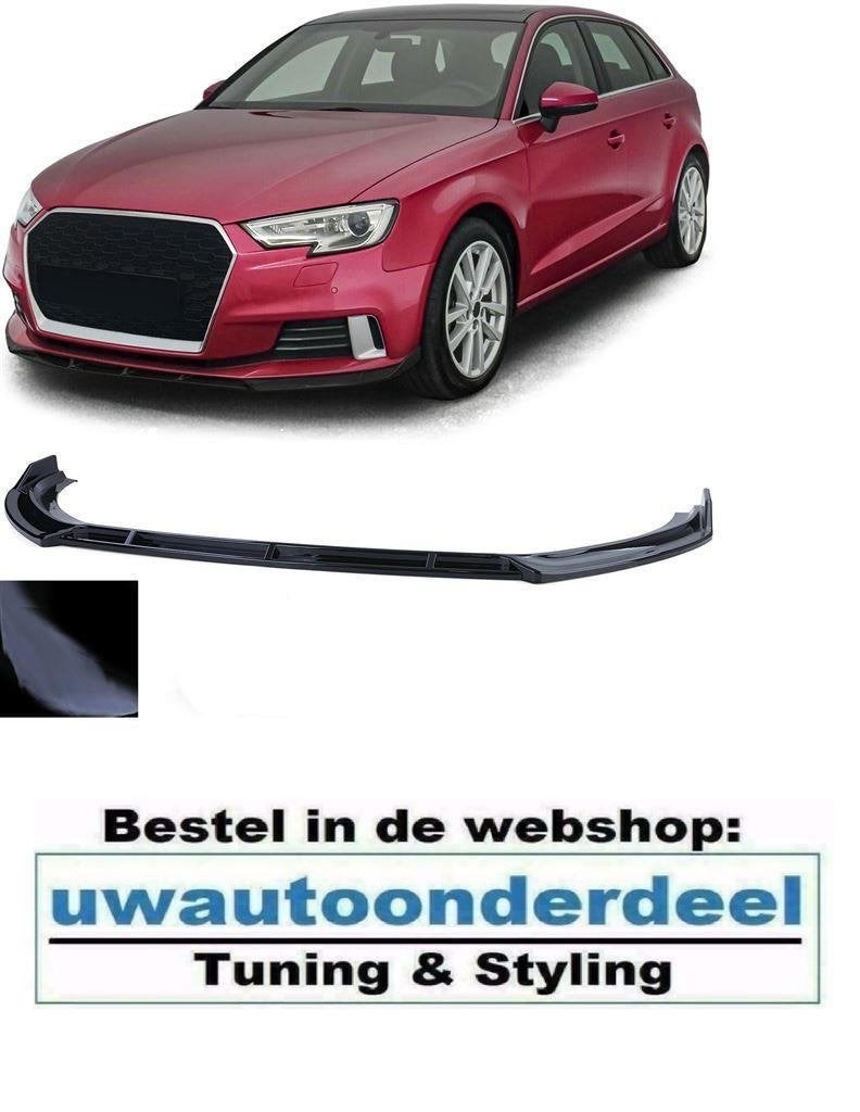 Spoiler Voorspoiler Splitter Lip Zwart Voor Audi A3 8V Facel, Verzenden, Automotive Parts, A.parts@hotmail.nl, Trasmolenlaan 12 3447 GZ Woerden