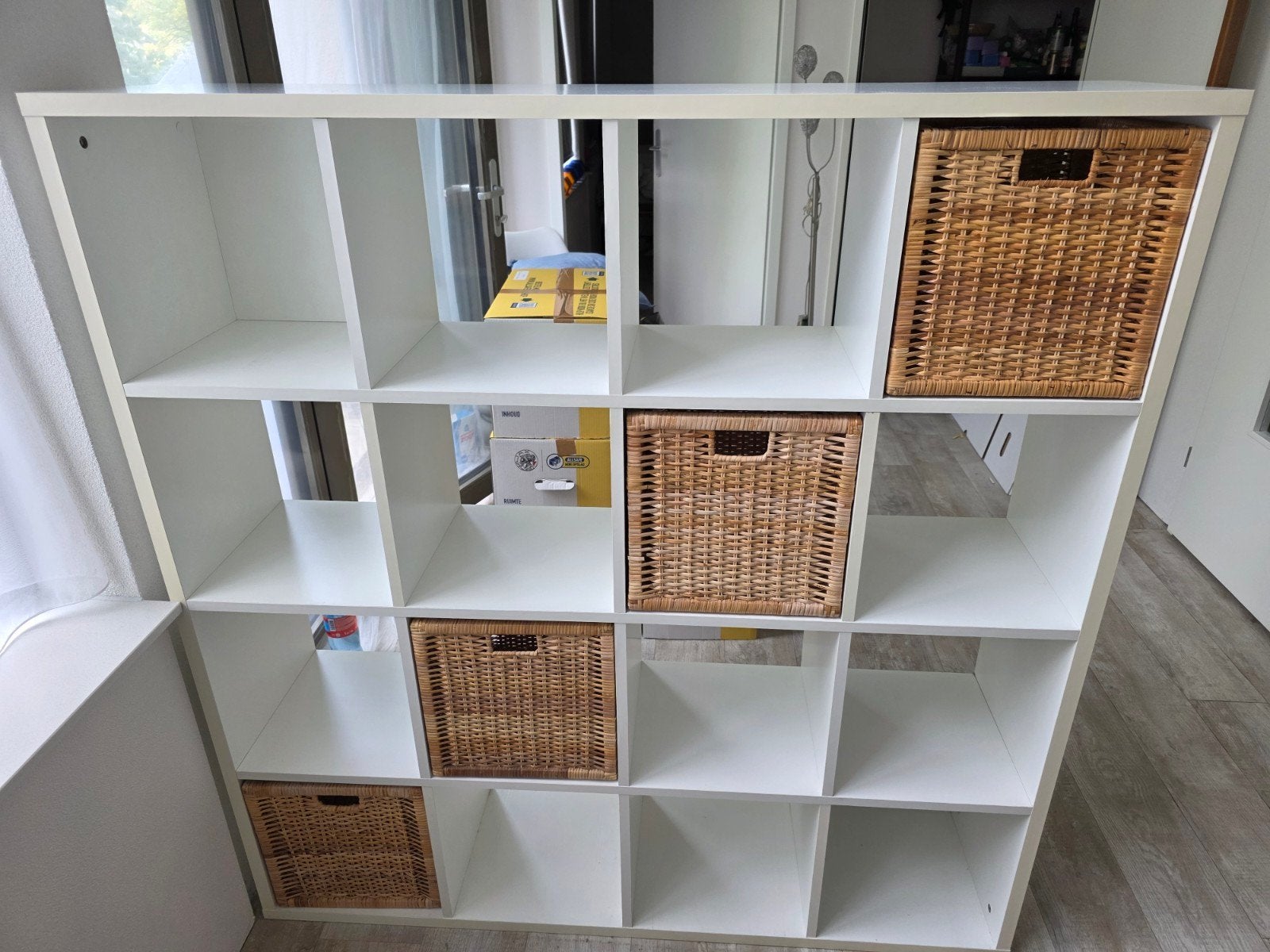 aangeboden Jysk Haldager room divider kast, Ophalen, Zo goed als nieuw, 25 tot 50 cm, 100 tot 150 cm