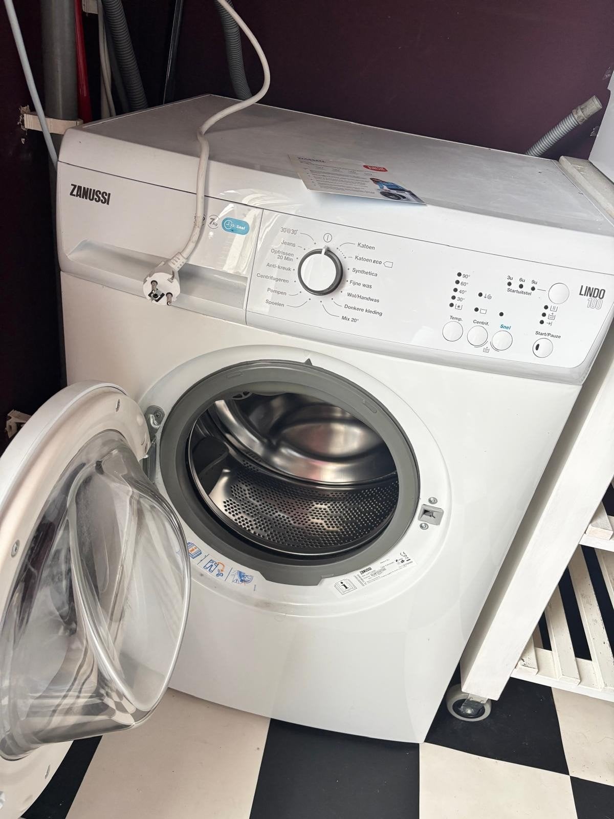 Zanussi Lindo 100 Wasmachine - 7kg inhoud, Witgoed en Apparatuur, Ophalen, Gebruikt, Kort programma, 85 tot 90 cm