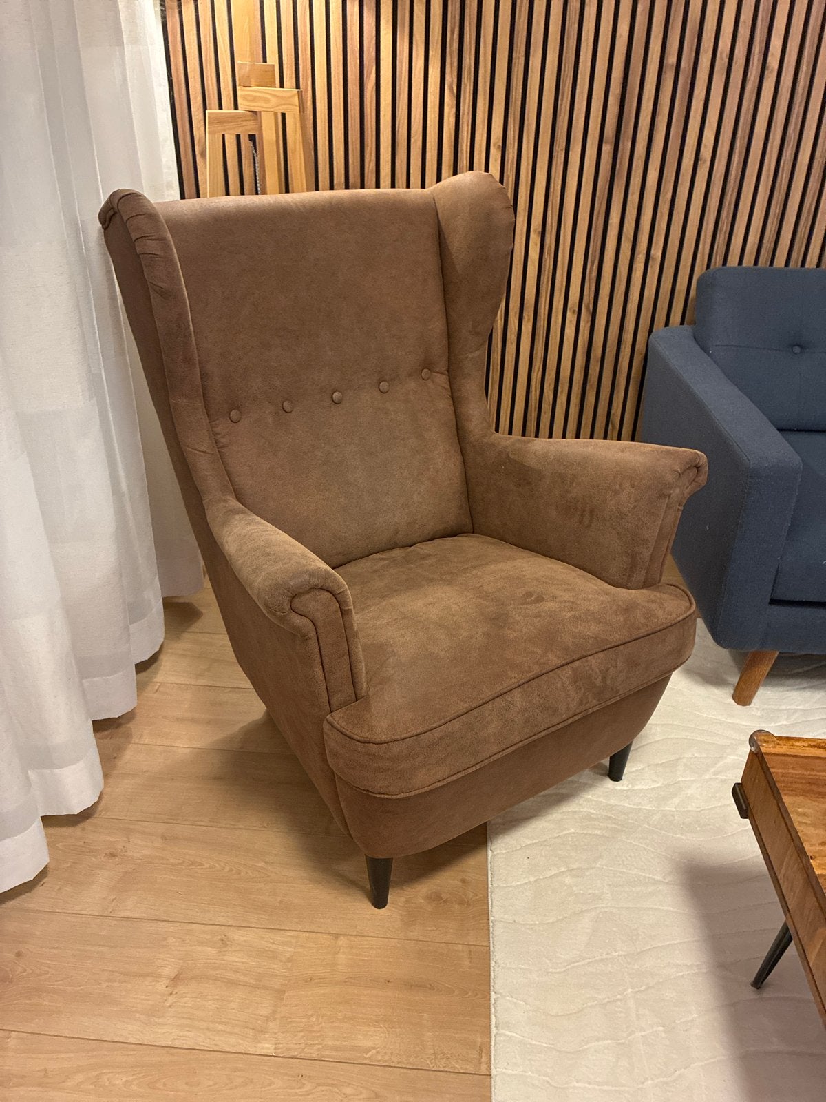 Ikea Strandmon fauteuil bruin, zo goed als nieuw, Ophalen, Zo goed als nieuw, Stof, 75 tot 100 cm