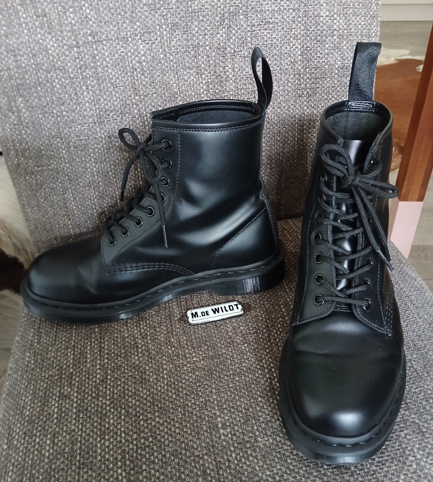 Dr. Martens 41 mono black 1460 - zwart smooth leer schoenen, Zwart, Lage of Enkellaarzen, Ophalen of Verzenden, Dr. Martens