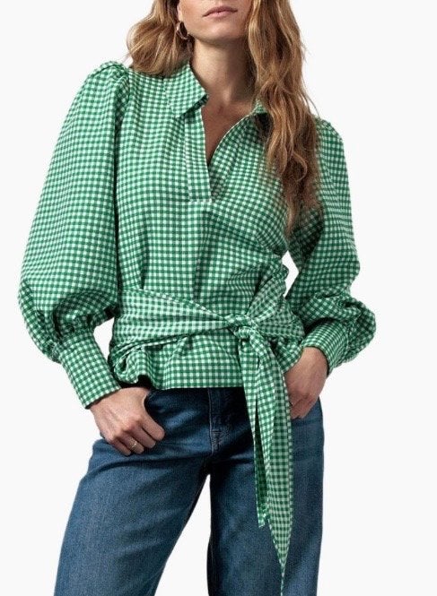 Studio Anneloes blouse groen geruit maat L, Verzenden, Zo goed als nieuw, Maat 42/44 (L), Groen