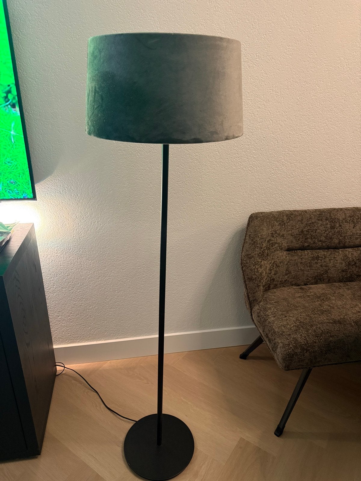 2x Moderne staande lamp met stoffen kap skaftet ikea, Ophalen, E27 (groot), Zo goed als nieuw, Metaal