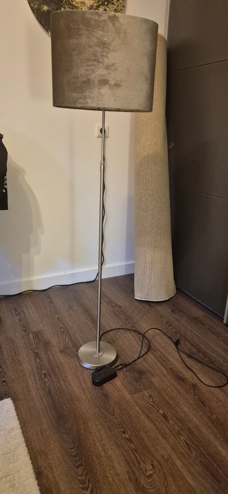 vloerlamp met dimmer in hoogte verstelbaar incl lampenkap, Ophalen, Gebruikt, 100 tot 150 cm, E27 (groot)