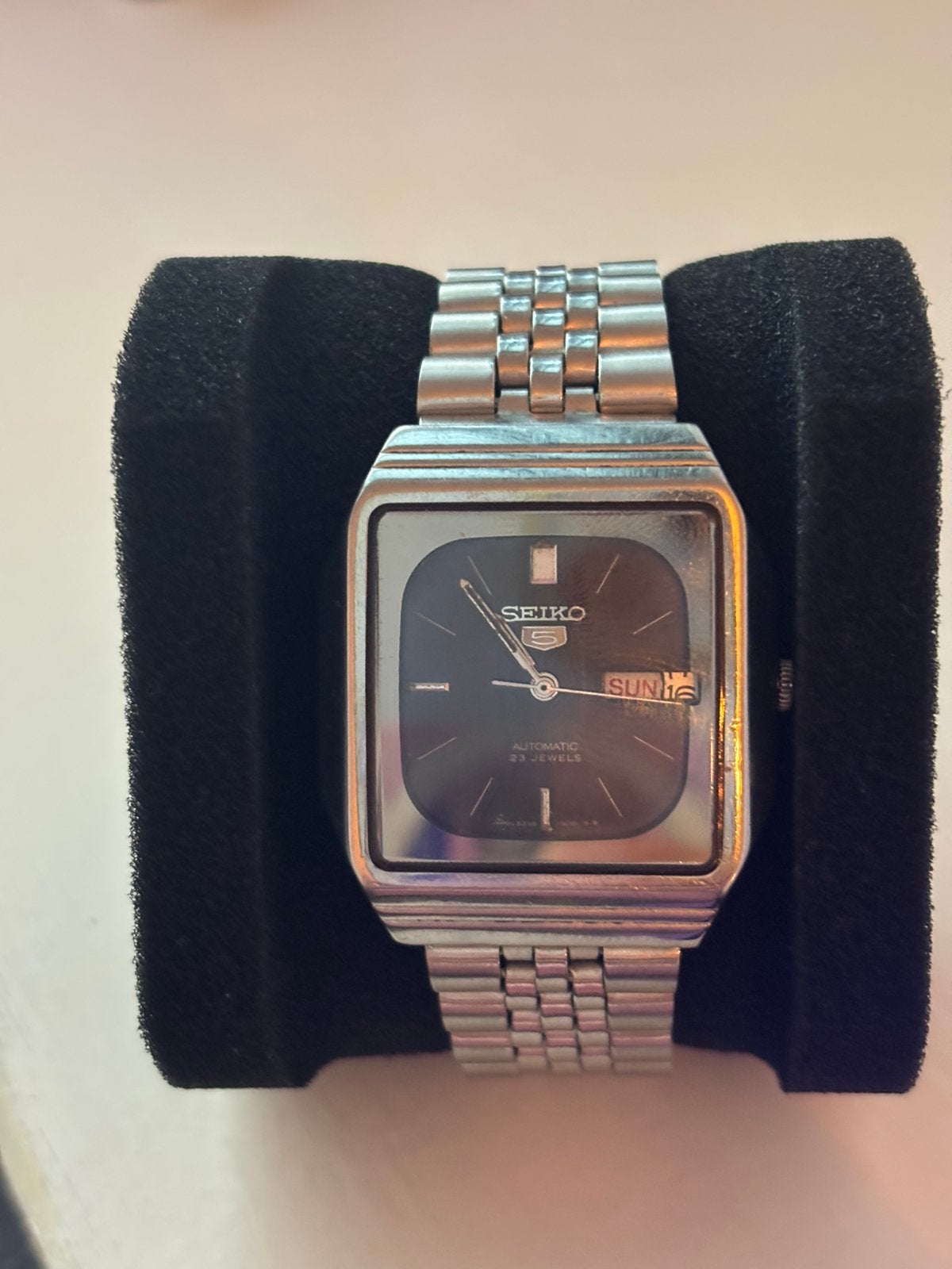 Seiko 5 automatic TV dial horloge, Gebruikt, Staal, Polshorloge, Ophalen of Verzenden