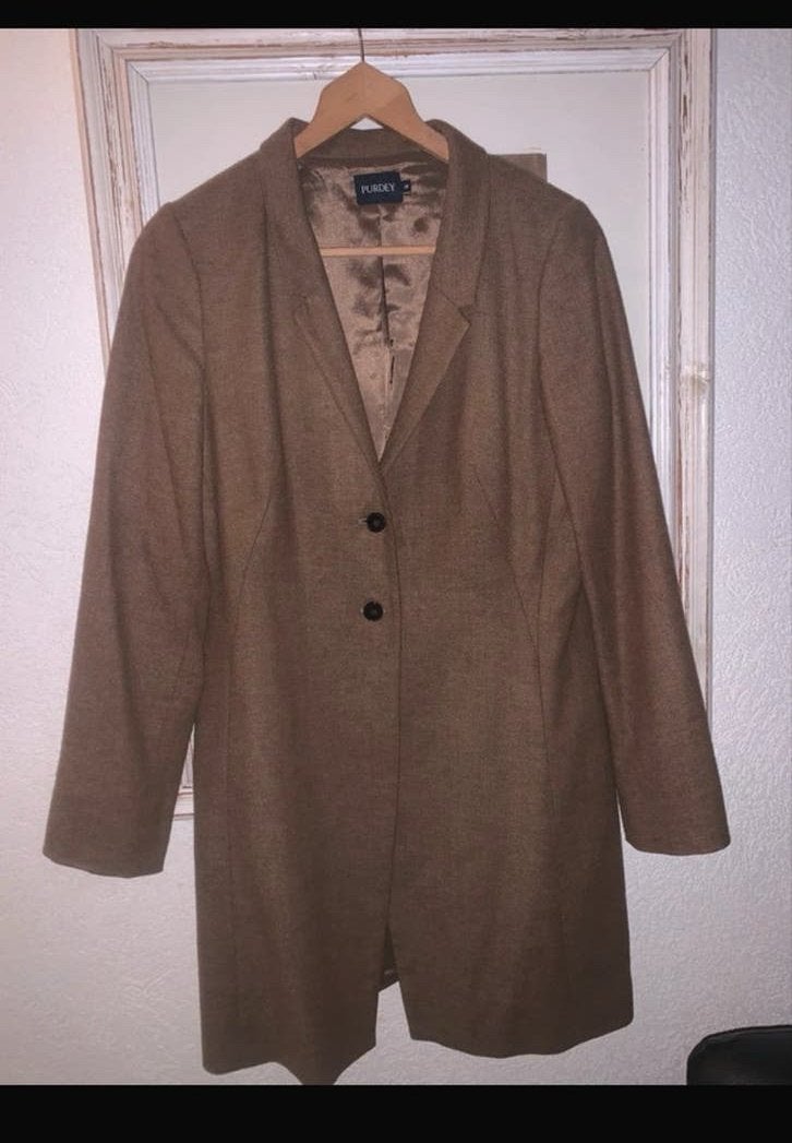 Purdey wollen jas maat 38, Kleding | Dames, Ophalen of Verzenden, Zo goed als nieuw, Maat 38/40 (M), Bruin