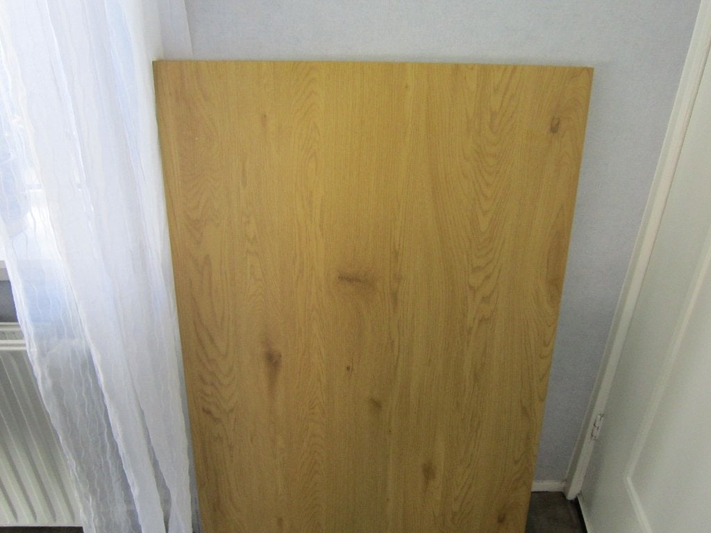 AABENRAA Eettafel AABENRAA 80x120 warm eiken kleur/zwart, 100 tot 150 cm, 50 tot 100 cm, Zo goed als nieuw, Rechthoekig