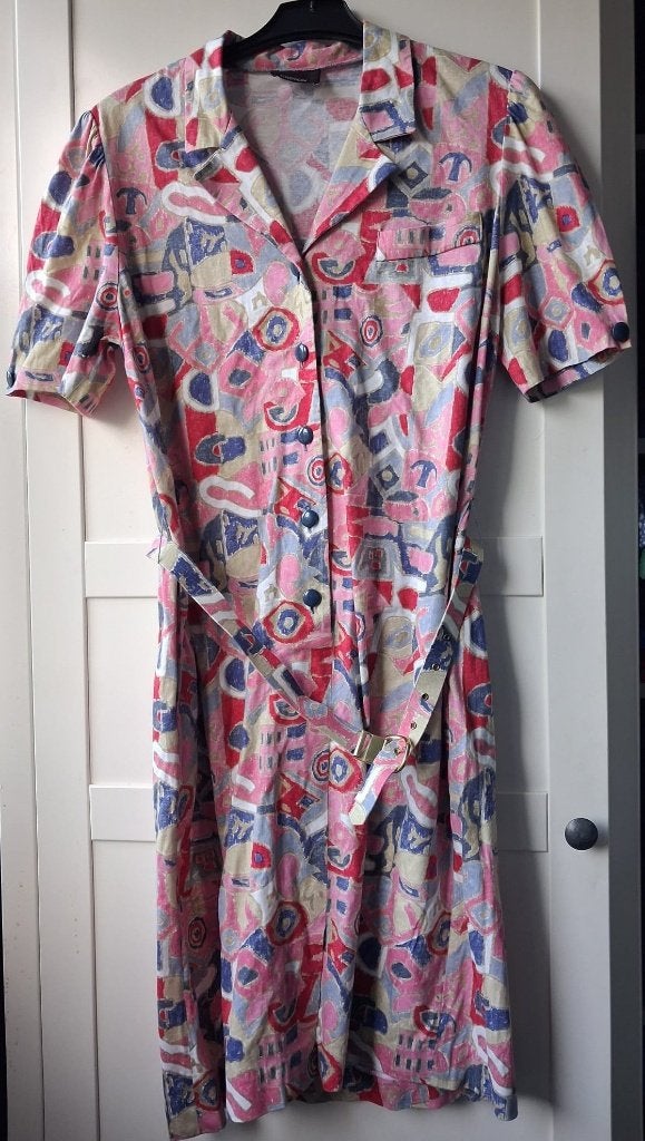 Zomerjurk met figuurtjes van Marcelle Griffon maat XL, Meerkleurig, Ophalen of Verzenden, Zo goed als nieuw, Knielengte