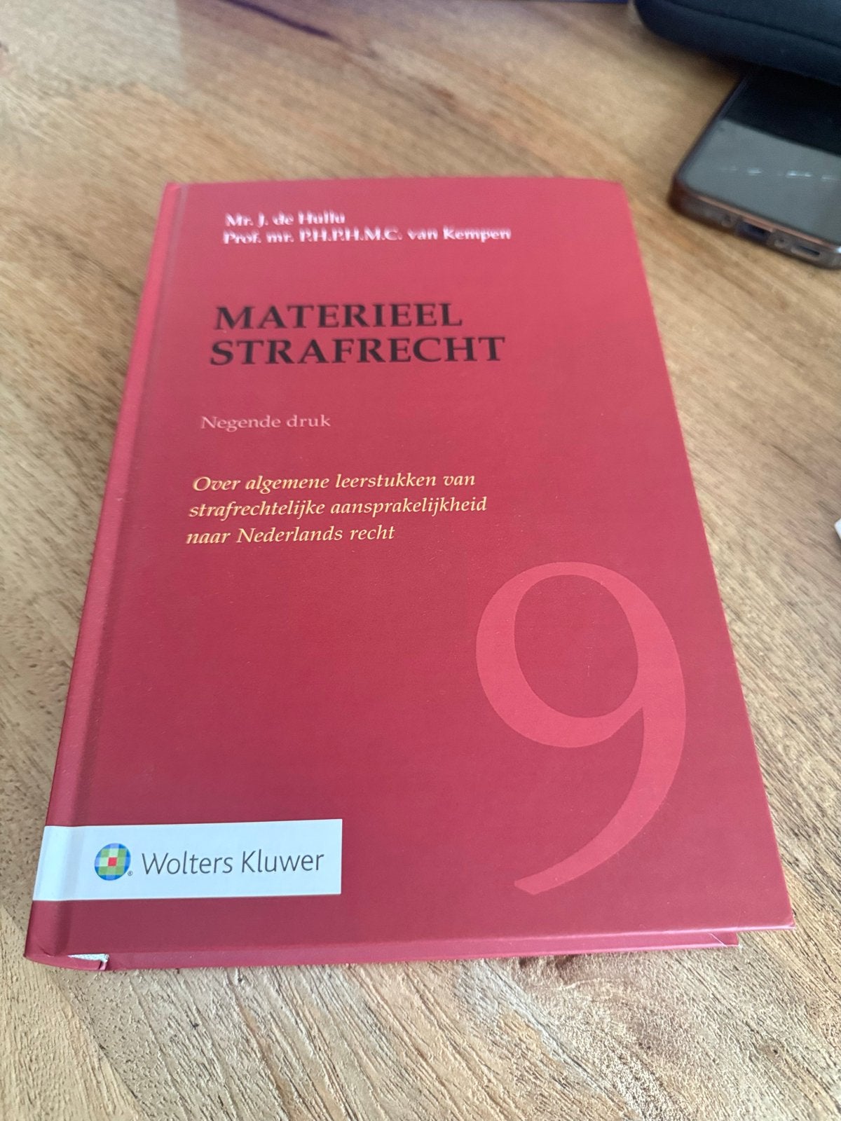 Materieel strafrecht - de Hullu 9e druk, Ophalen of Verzenden, Nieuw
