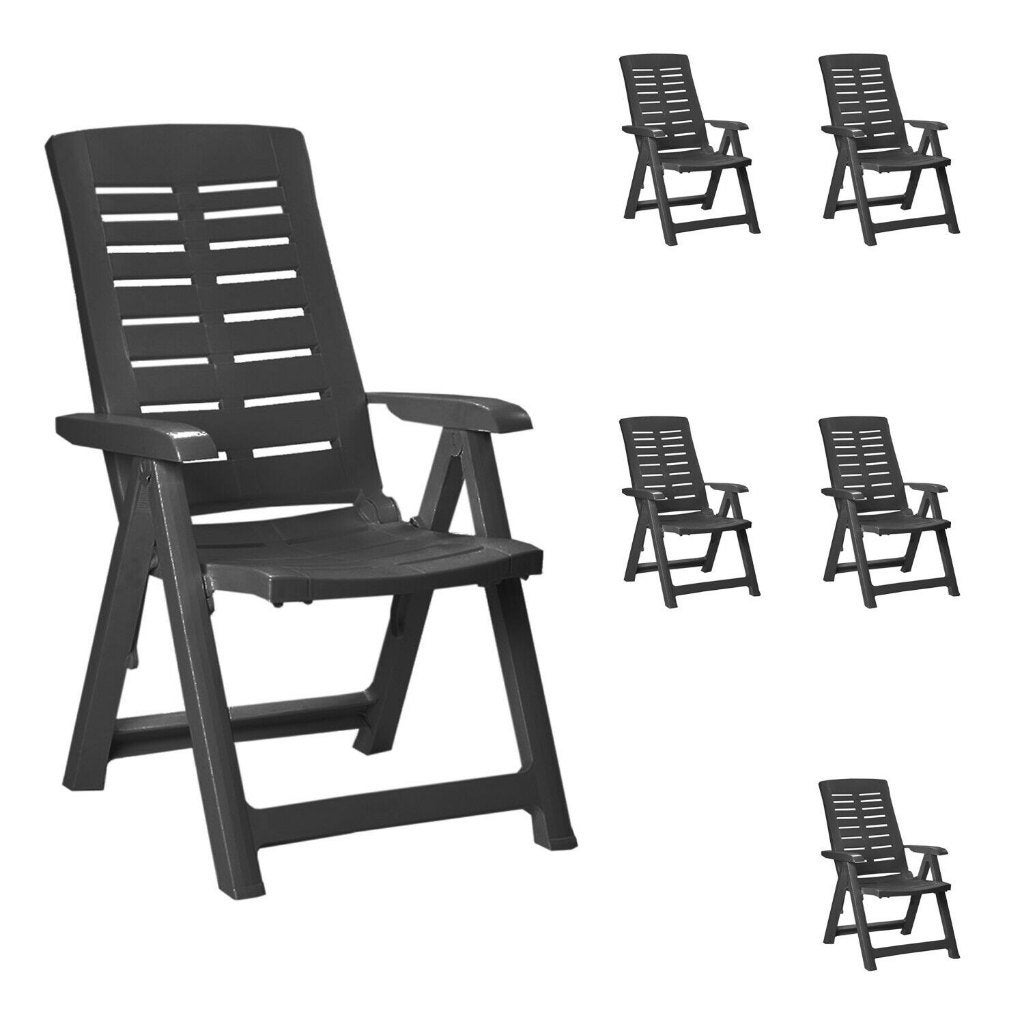 Tuinset Loungeset 6x Positie Stoelen Ligstoelen Antraciet, Ophalen of Verzenden