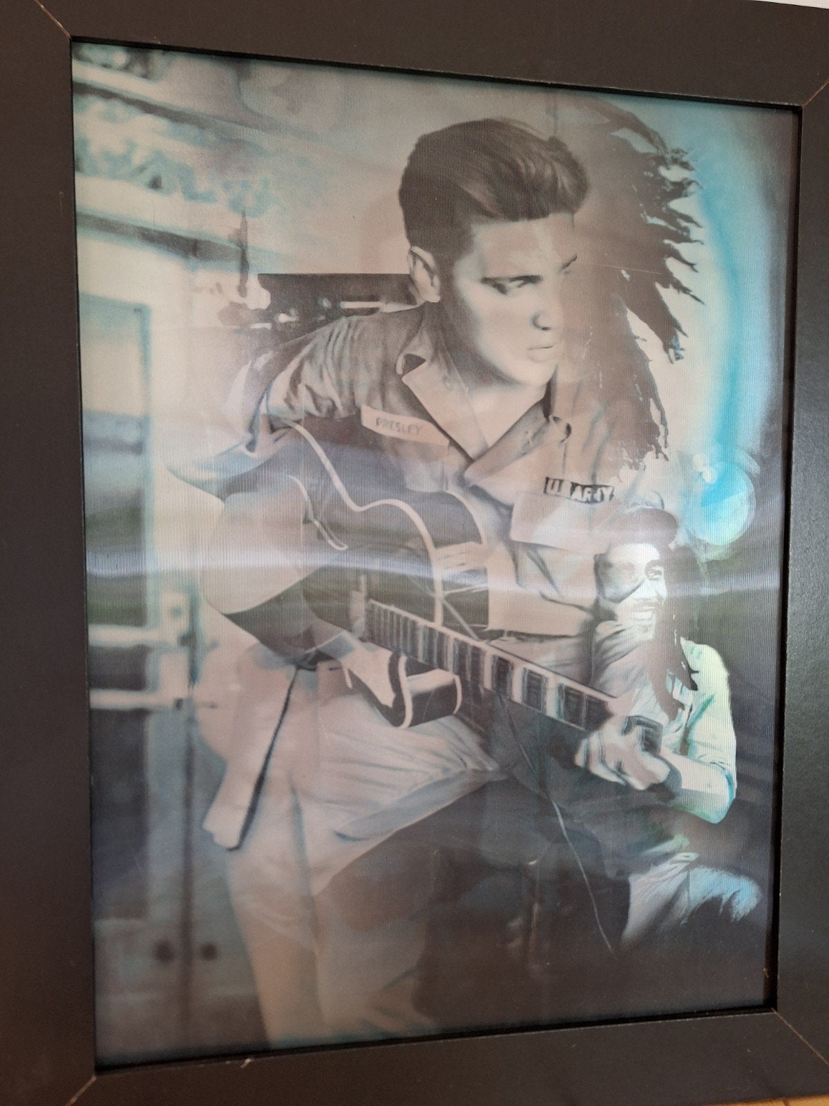 Ingelijste prints van Johnny Cash en Elvis Presley, Ophalen, 50 – 75, Minder dan 50 cm, Nieuw