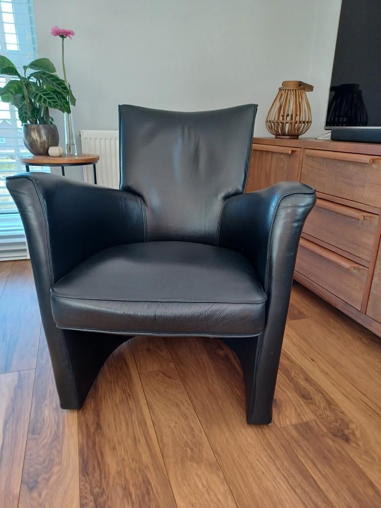 Fauteuil  leer Leolux, Gebruikt, Ophalen of Verzenden, 50 tot 75 cm, Leer