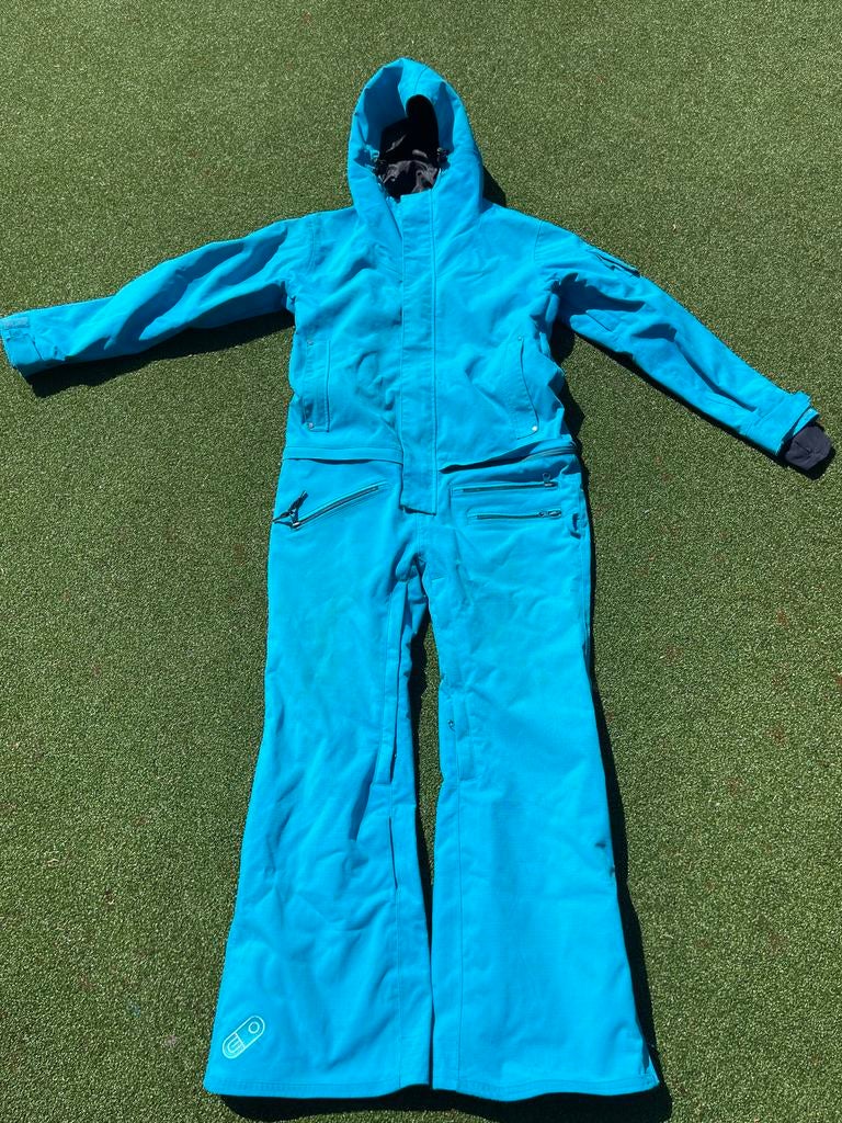 Blauwe ski-overall voor dames - xs, Kleding | Dames, Ophalen of Verzenden, Zo goed als nieuw, Maat 38/40 (M), Overige typen