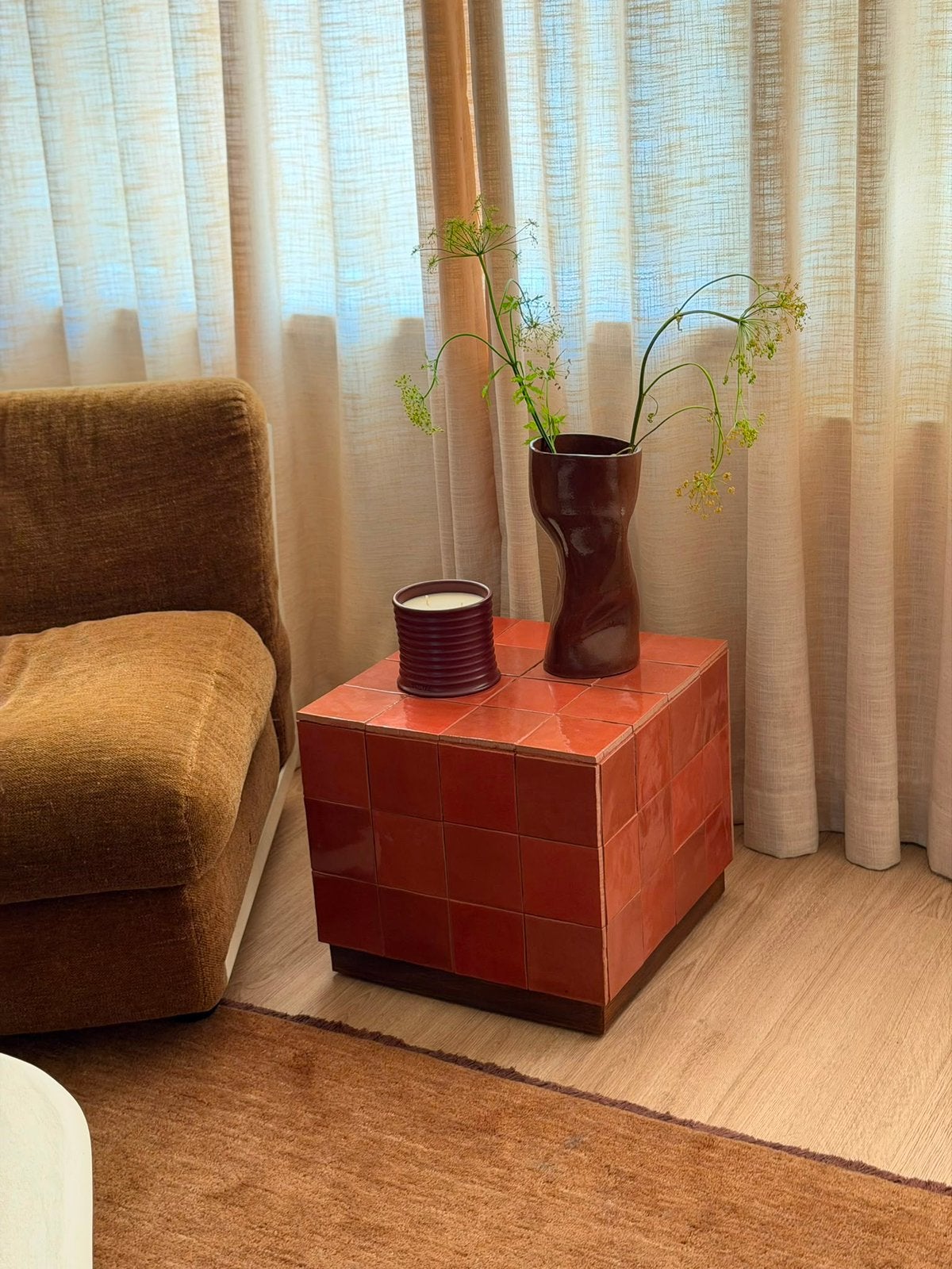 Bijzettafel tegels, Huis en Inrichting, Tafels | Bijzettafels, Ophalen, Minder dan 45 cm, Minder dan 55 cm, Vierkant