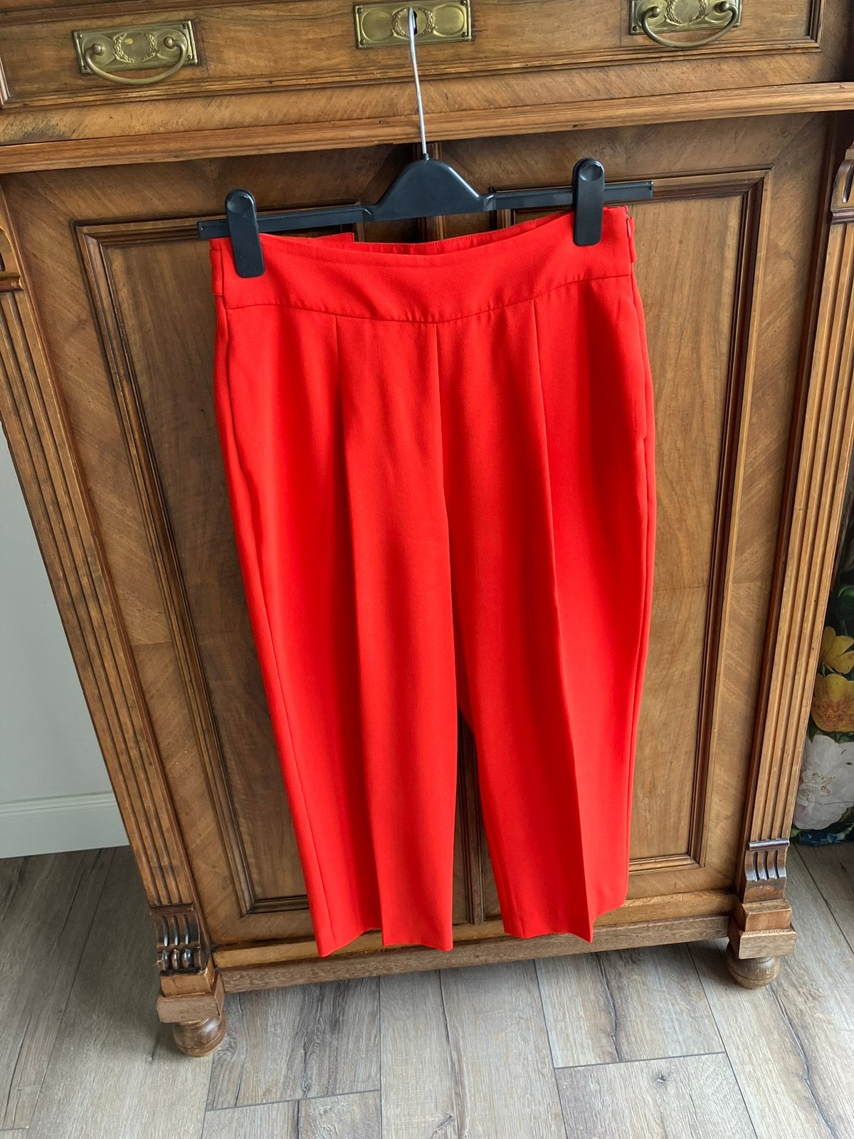 Zara pantalon hoge taille oranje / rood M, Maat 38/40 (M), Ophalen of Verzenden, Zo goed als nieuw, Driekwart