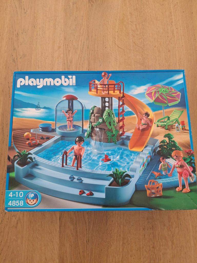 Playmobil Zwembad met Glijbaan - Zomerplezier Set 4858, Ophalen of Verzenden, Zo goed als nieuw, Complete set