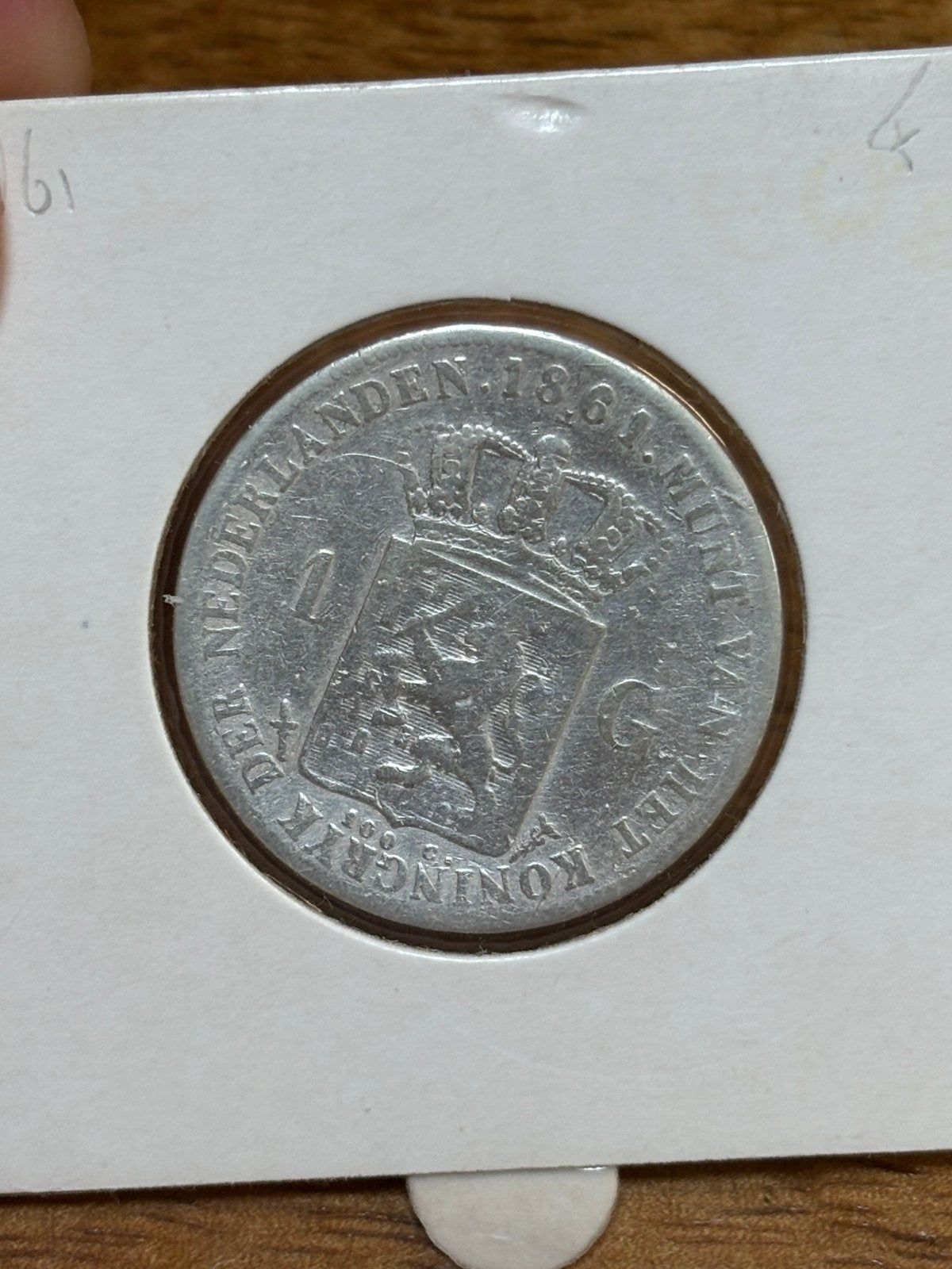 1 gulden 1861, 1 gulden, Koning Willem III, Zilver, Ophalen of Verzenden