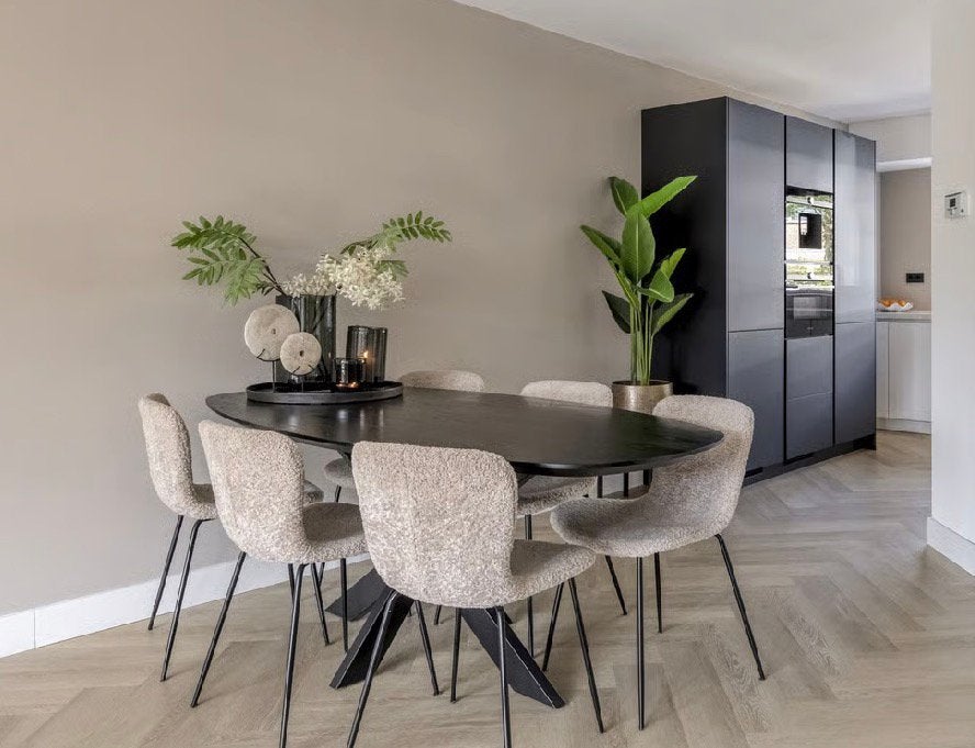 Table du Sud Deens ovale eiken tafel zwart, Huis en Inrichting, Tafels | Eettafels, Ophalen, Eikenhout, 200 cm of meer, 50 tot 100 cm