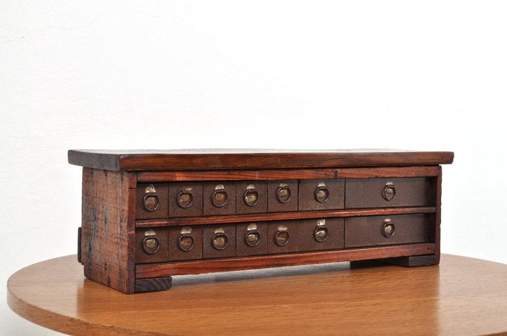 Antiek horlogemakerskastje ladekastje kastje circa 1920, Minder dan 50 cm, Gebruikt, 5 laden of meer, Ophalen of Verzenden
